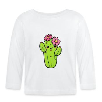 Cactus - Organic Baby Long Sleeve T-Shirt - white - Front