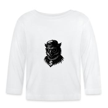 Hibou des raps - T-shirt manches longues bio Bébé - blanc - Devant