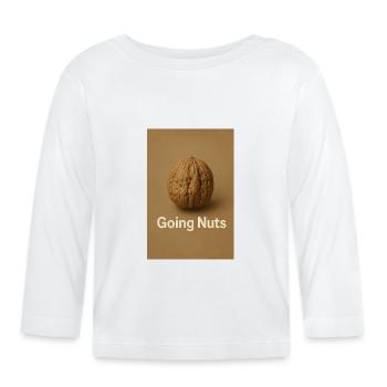 Drôle de motif noyer - T-shirt manches longues bio Bébé - blanc - Devant