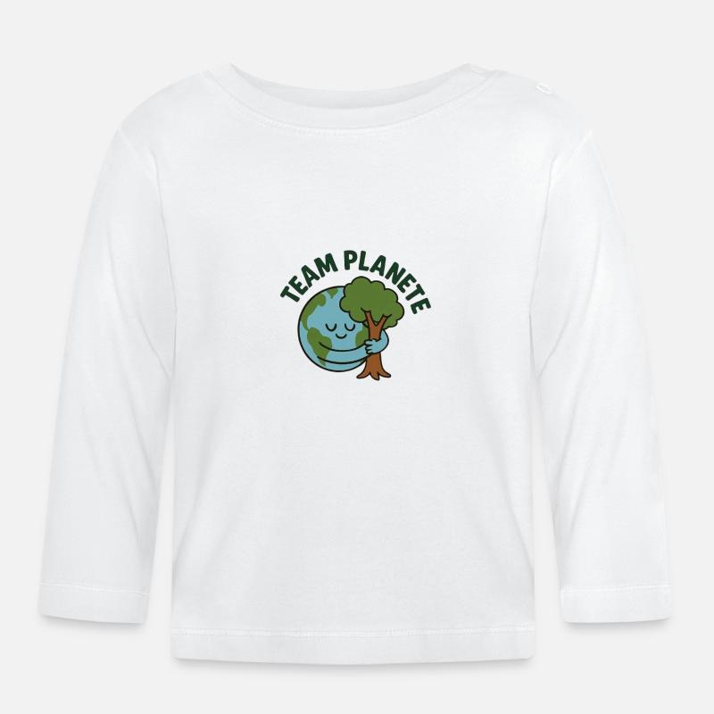 Earth Hug Baum - Baby Bio-Langarmshirt - Weiß
