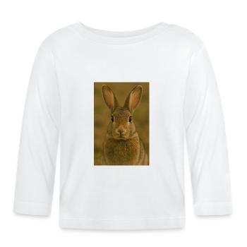Animal, lapin/lièvre - T-shirt manches longues bio Bébé - blanc - Devant
