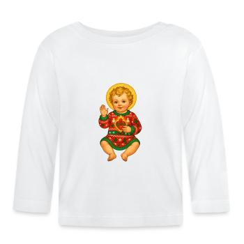 Weihnachtsbaby Halo Strick - Baby Bio-Langarmshirt - Weiß - Vorne