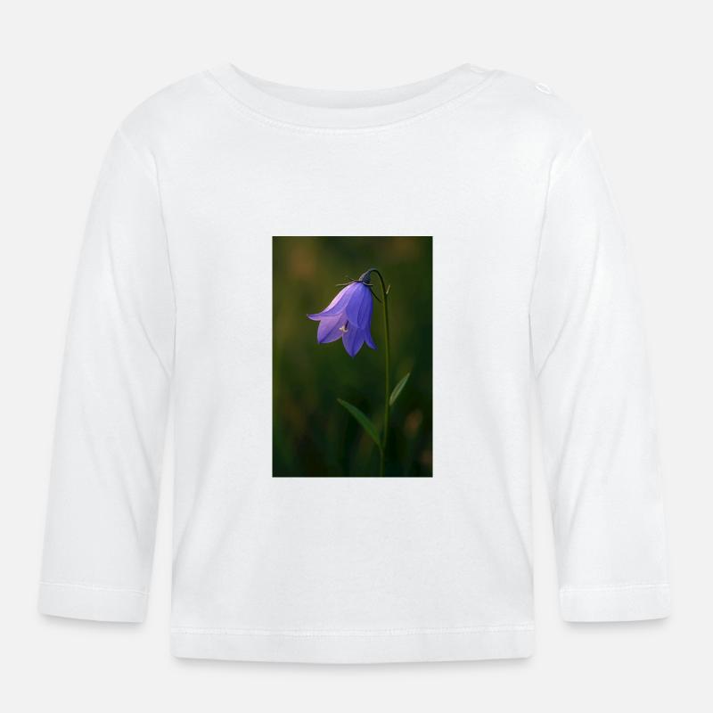 Rundblättrige Glockenblume - Baby Bio-Langarmshirt - Weiß