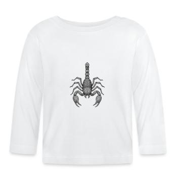 Geometric Scorpio Line Art - Organic Baby Long Sleeve T-Shirt - white - Front