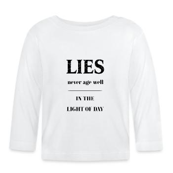 LIES – Fraction Texture Typography - Organic Baby Long Sleeve T-Shirt - white - Front