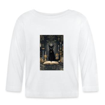 Alchimiste du Chat de Minuit - T-shirt manches longues bio Bébé - blanc - Devant