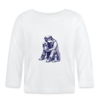 Triste | Stylo à bille peint à la main - T-shirt manches longues bio Bébé - blanc - Devant