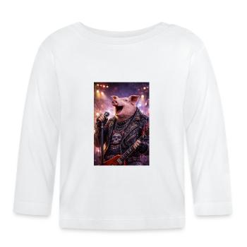 RockyZoo45 - Organic Baby Long Sleeve T-Shirt - white - Front