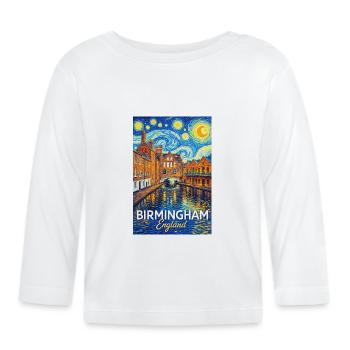 Birmingham, England - Baby Bio-Langarmshirt - Weiß - Vorne