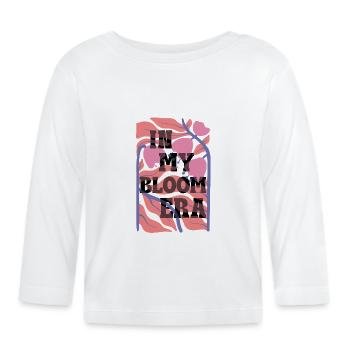 Bloom Nebula Florale Textkunst - Baby Bio-Langarmshirt - Weiß - Vorne