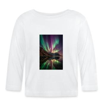 Aurora Peaks Reflections - Organic Baby Long Sleeve T-Shirt - white - Front