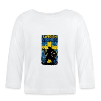 Schwedische Wikinger – Wikingerkrieger Schweden Flagge Distr - Baby Bio-Langarmshirt - Weiß - Vorne