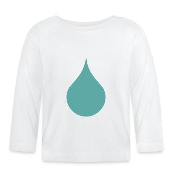 Goutte d’eau - Goutte de pluie - T-shirt manches longues bio Bébé - blanc - Devant