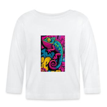 chameleon - Organic Baby Long Sleeve T-Shirt - white - Front