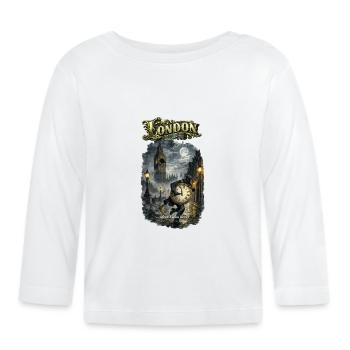 Londres, Big Ben, Voyageur du Temps - T-shirt manches longues bio Bébé - blanc - Devant