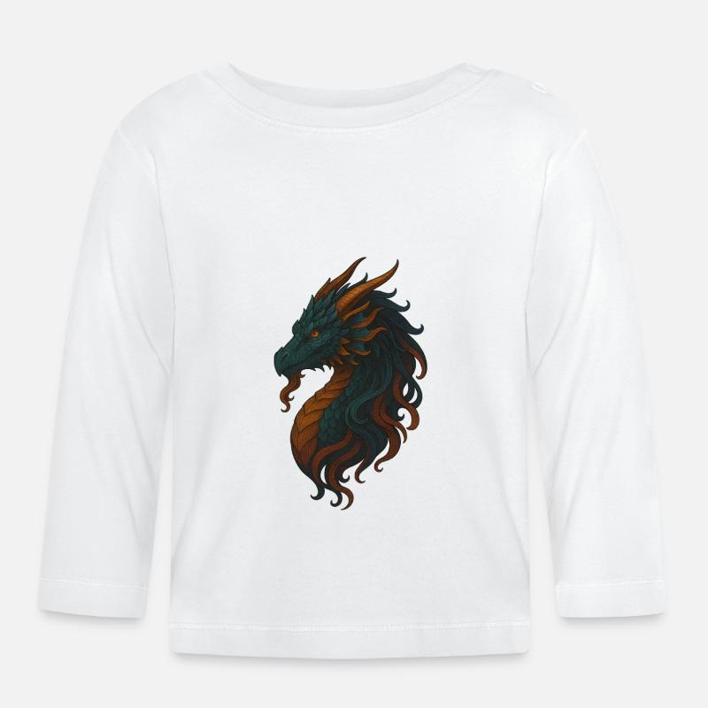 magic Dragon - Baby Bio-Langarmshirt - Weiß