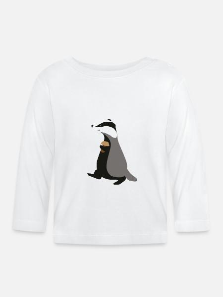 Dachs - Baby Bio-Langarmshirt - Weiß