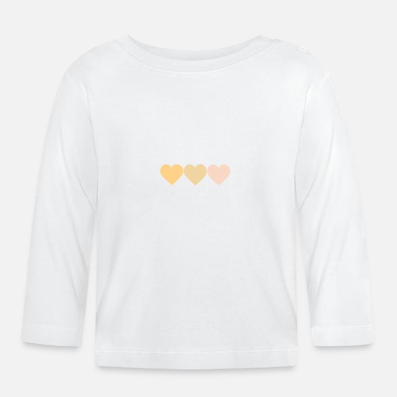 Herztrio - Baby Bio-Langarmshirt - Weiß