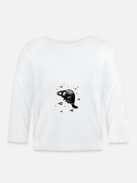 Marder Hermelin Wiesel - Baby Bio-Langarmshirt - Weiß