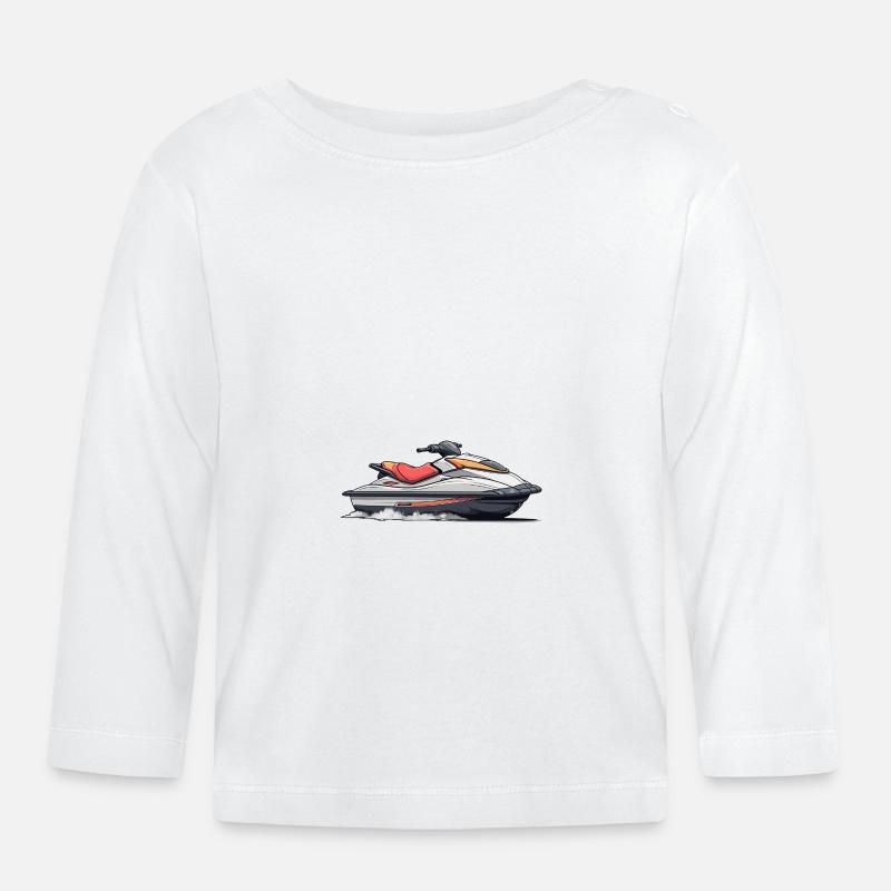 Action sur le jet ski - T-shirt manches longues bio Bébé - blanc