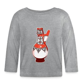 Poterie kabyle Amazigh - T-shirt manches longues bio Bébé - gris chiné - Devant