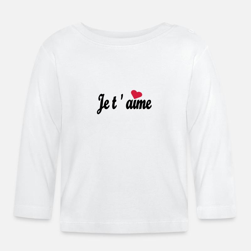je t `aime - T-shirt manches longues bio Bébé - blanc