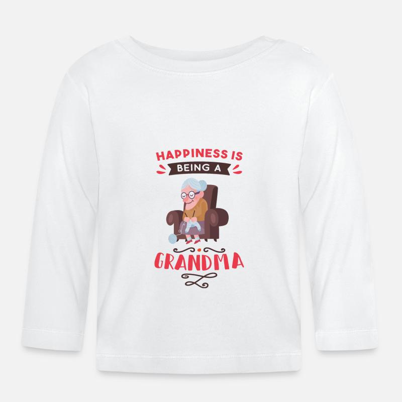 Oma Großmutter Enkelkinder Enkel Geschenk Spruch - Baby Bio-Langarmshirt - Weiß