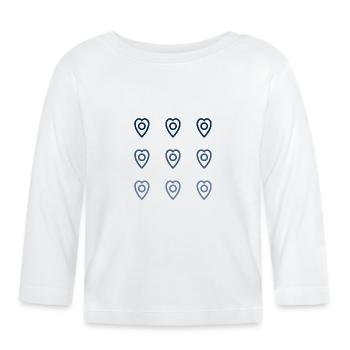 Heart Pin - Organic Baby Long Sleeve T-Shirt - white - Front