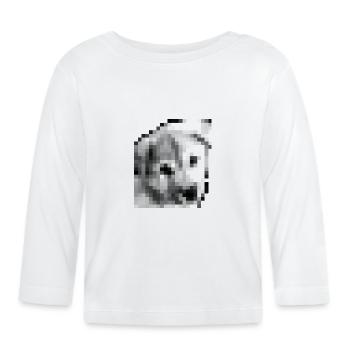 Pixel Jindo Puppy - Baby Bio-Langarmshirt - Weiß - Vorne