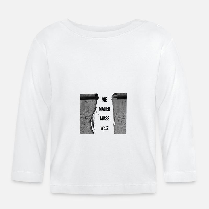 Die Mauer muss weg - Baby Bio-Langarmshirt - Weiß