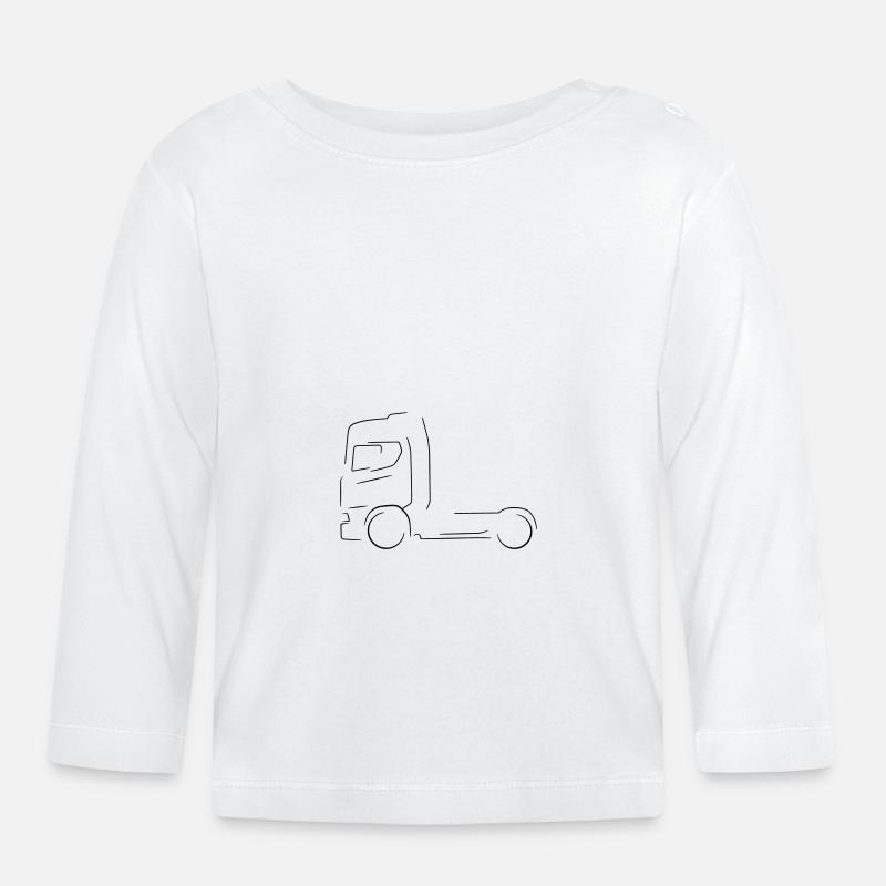 Silhouette de camion - T-shirt manches longues bio Bébé - blanc