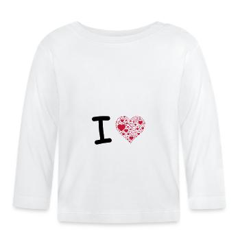 I love - Organic Baby Long Sleeve T-Shirt - white - Front