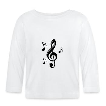 Notes de clé - T-shirt manches longues bio Bébé - blanc - Devant