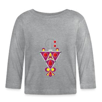 Bijoux berbères (Tabzimt) - T-shirt manches longues bio Bébé - gris chiné - Devant