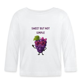 Süß, aber nicht simpel – Traube - Baby Bio-Langarmshirt - Weiß - Vorne