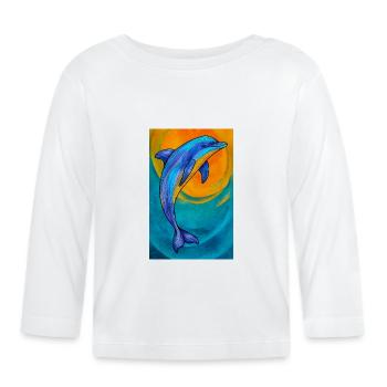 dauphin - T-shirt manches longues bio Bébé - blanc - Devant