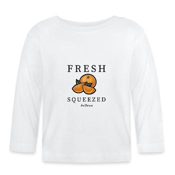 Orange // Juice // Illustration - Baby Bio-Langarmshirt - Weiß - Vorne