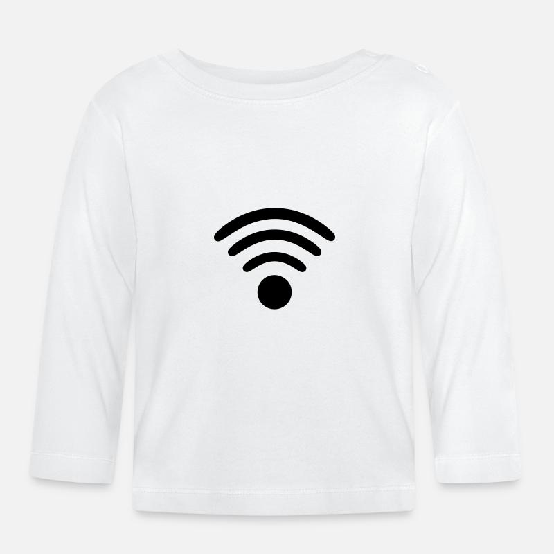 WLAN Internet Online Smartphone Gift - Organic Baby Long Sleeve T-Shirt - white