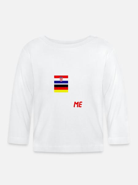 50% Kroatisch 50% Deutsch - Baby Bio-Langarmshirt - Weiß