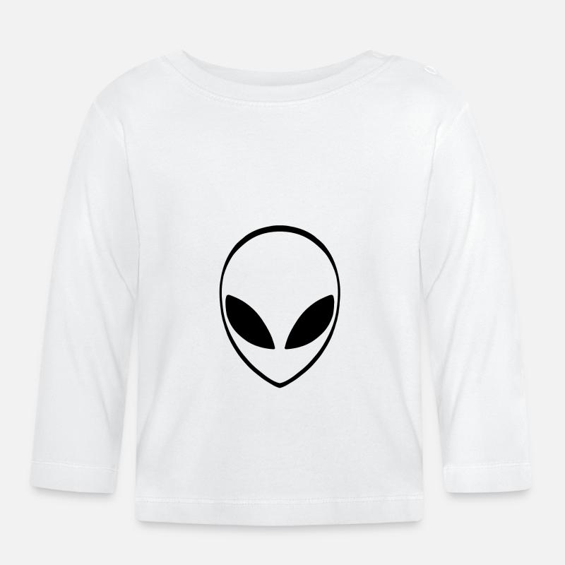 Alien Außerirdischer 80er Geschenkidee - Baby Bio-Langarmshirt - Weiß
