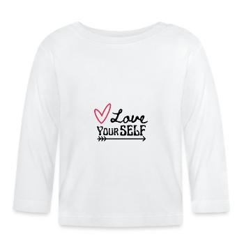 Love your self - T-shirt manches longues bio Bébé - blanc - Devant