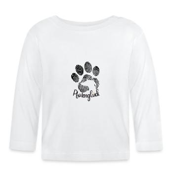 Windhunddesign Pfotenglück - Baby Bio-Langarmshirt - Weiß - Vorne
