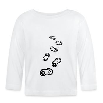 Gamepad Symbol Gamer - Baby Bio-Langarmshirt - Weiß - Vorne