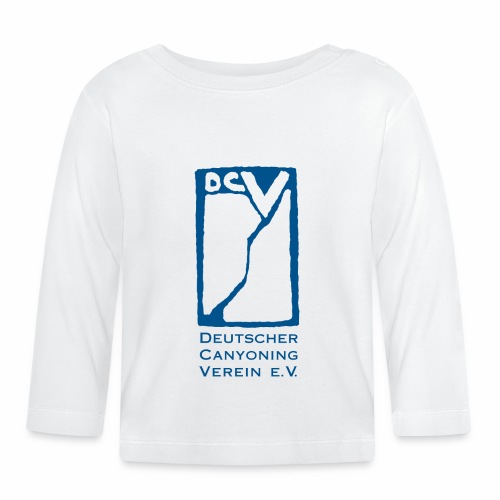 DCV T-Shirt Gründungslogo Blau und Schrift - Baby Bio-Langarmshirt