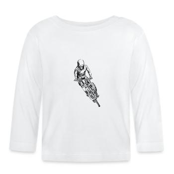mountain bike - T-shirt manches longues bio Bébé - blanc - Devant