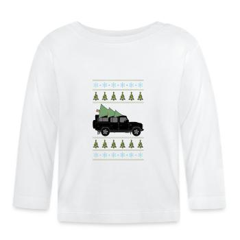 Defender 110 Black Christmas Light - Baby Bio-Langarmshirt - Weiß - Vorne