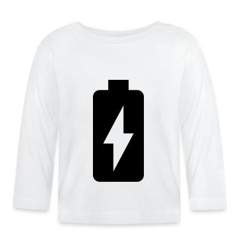 battery charging full - Organic Baby Long Sleeve T-Shirt - white - Front