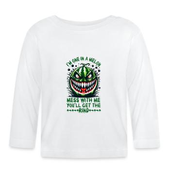 Je ne fais qu’un dans un melon. Embrouille-moi, Summerween - T-shirt manches longues bio Bébé - blanc - Devant