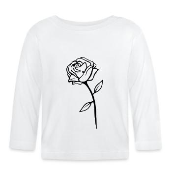 Conception de rose - T-shirt manches longues bio Bébé - blanc - Devant