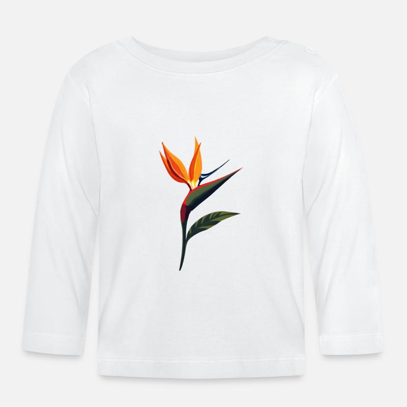 Paradiesvogelblume  - Baby Bio-Langarmshirt - Weiß